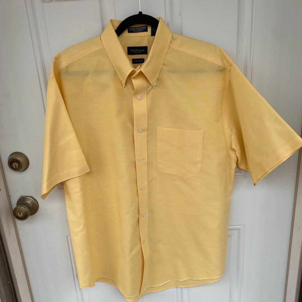 MENS YELLOW VanHeusen Wrinkle Free Oxford